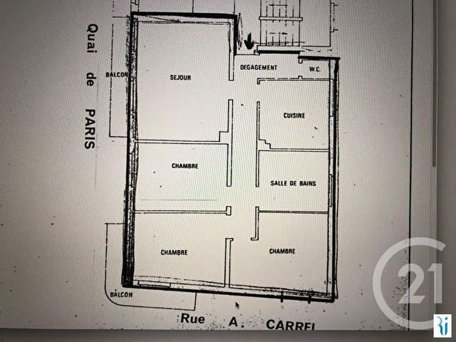Appartement F4 à louer - 4 pièces - 85.31 m2 - ROUEN - 76 - HAUTE-NORMANDIE - Century 21 Thillard Et Duhamel